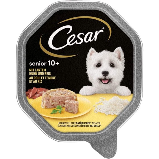 Cesar Senior 10+ Wet Dog Food with Delicate Chicken and Rice in Jelly, 14 Bowls (14 x 150 g) Cesar Senior 10+ Wet Dog Food with Delicate Chicken and Rice in Jelly, 14 Bowls (14 x 150 g)