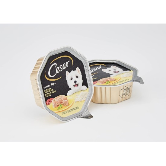 Cesar Senior 10+ Wet Dog Food with Delicate Chicken and Rice in Jelly, 14 Bowls (14 x 150 g) Cesar Senior 10+ Wet Dog Food with Delicate Chicken and Rice in Jelly, 14 Bowls (14 x 150 g)