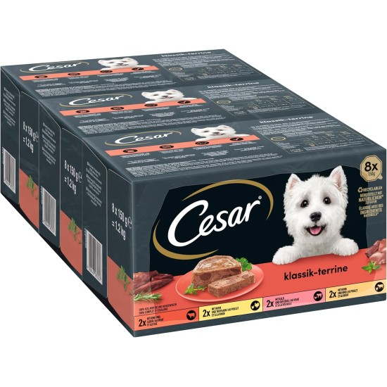 Cesar Wet Dog Food, Classic in Pie, Different Varieties Cesar Wet Dog Food, Classic in Pie, Different Varieties