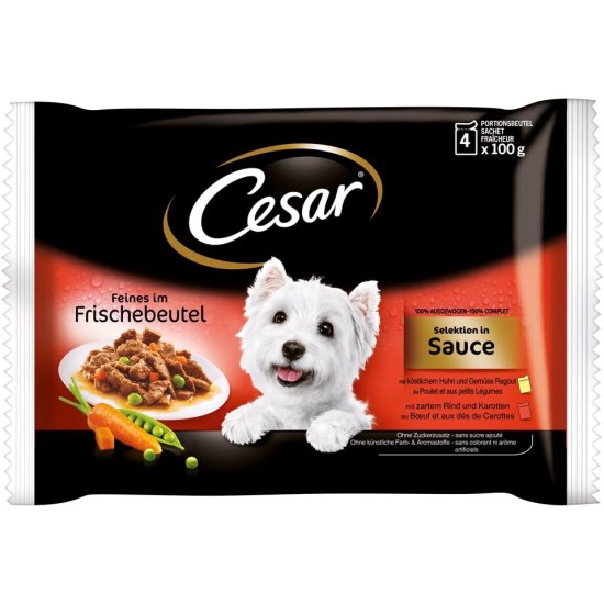 Cesar Wet Dog Food In Fresh Sachet, Jelly Selection Cesar Wet Dog Food In Fresh Sachet, Jelly Selection