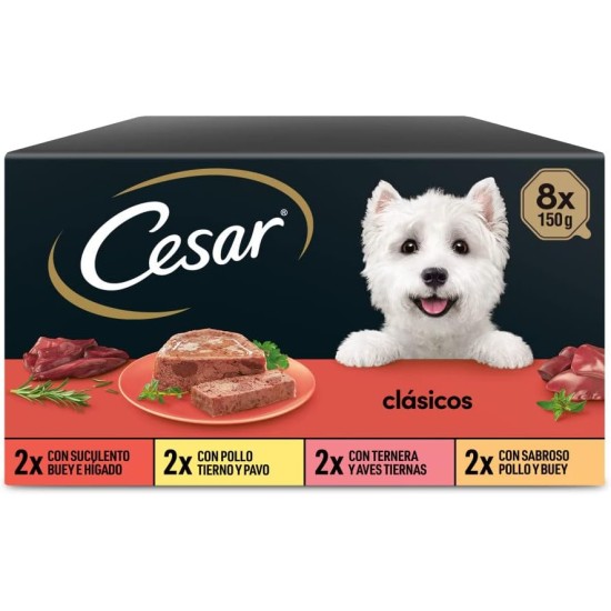 Cesar Wet Dog Food Selection of Classics in Pate Multipack (3 x 8 Cups x 150 g) Cesar Wet Dog Food Selection of Classics in Pate Multipack (3 x 8 Cups x 150 g)