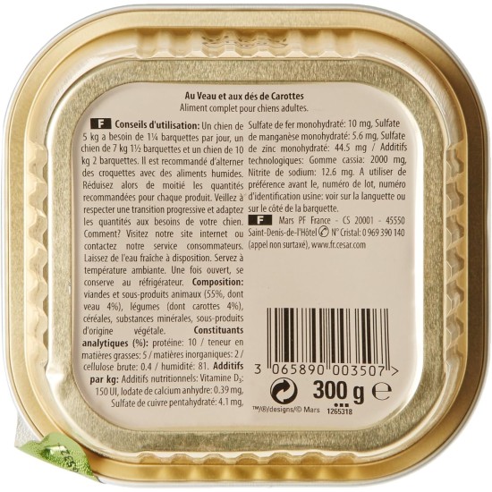 Cesar Wet Dog Food Selection of Classics in Pate Multipack (3 x 8 Cups x 150 g) Cesar Wet Dog Food Selection of Classics in Pate Multipack (3 x 8 Cups x 150 g)