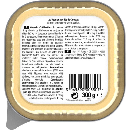 Cesar Wet Dog Food Selection of Classics in Pate Multipack (3 x 8 Cups x 150 g) Cesar Wet Dog Food Selection of Classics in Pate Multipack (3 x 8 Cups x 150 g)