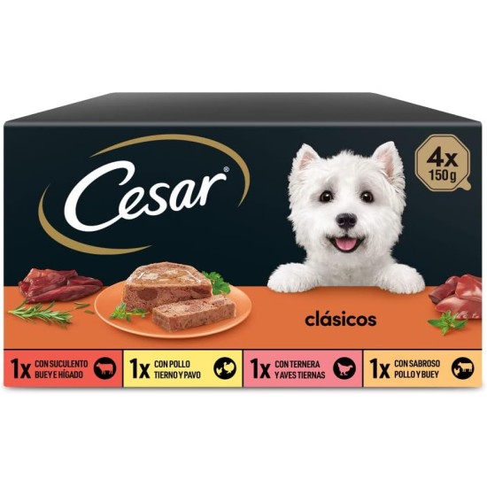 Cesar Wet Dog Food Selection of Classics in Pate Multipack (3 x 8 Cups x 150 g) Cesar Wet Dog Food Selection of Classics in Pate Multipack (3 x 8 Cups x 150 g)