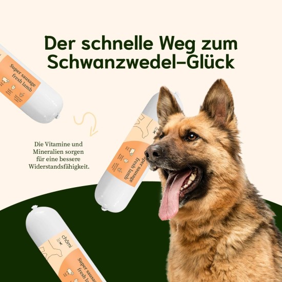 Chōmi Dog Super Sausage Fresh Chicken & Veggie Pack of 8 (400 g x 8) Dog Food Wet Food for Dogs Chicken Sausage for Dogs Adult Grain-Free and Preservative Free with Algae Barf Chōmi Dog Super Sausage Fresh Chicken & Veggie Pack of 8 (400 g x 8) Dog Food Wet Food for Dogs Chicken Sausage for Dogs Adult Grain-Free and Preservative Free with Algae Barf