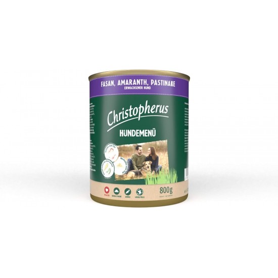 Christopherus Dog Menu with Wild Boar, Sweet Potato, Cranberry, Complete Food for Adult Dogs, Wet Food, 6 x 400 g Christopherus Dog Menu with Wild Boar, Sweet Potato, Cranberry, Complete Food for Adult Dogs, Wet Food, 6 x 400 g