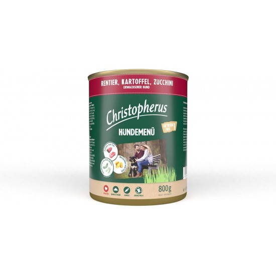 Christopherus Dog Menu with Wild Boar, Sweet Potato, Cranberry, Complete Food for Adult Dogs, Wet Food, 6 x 400 g Christopherus Dog Menu with Wild Boar, Sweet Potato, Cranberry, Complete Food for Adult Dogs, Wet Food, 6 x 400 g