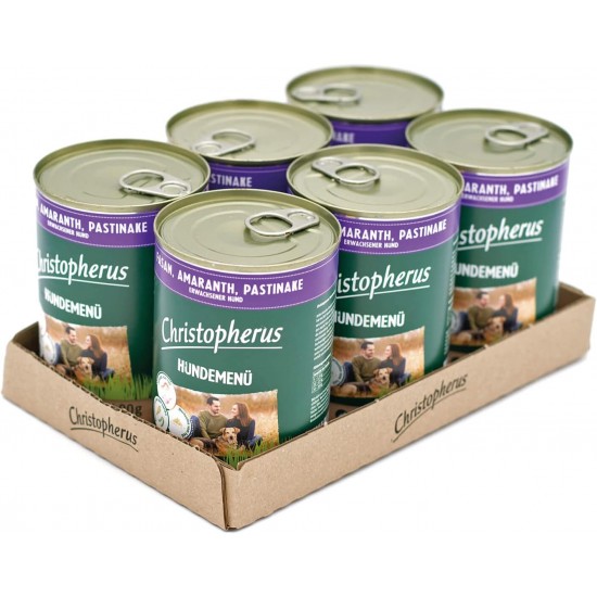 Christopherus Dog Menu with Wild Boar, Sweet Potato, Cranberry, Complete Food for Adult Dogs, Wet Food, 6 x 400 g Christopherus Dog Menu with Wild Boar, Sweet Potato, Cranberry, Complete Food for Adult Dogs, Wet Food, 6 x 400 g