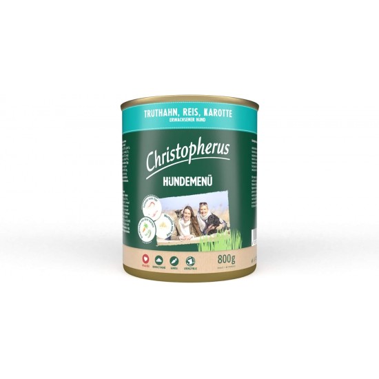 Christopherus Dog Menu with Wild Boar, Sweet Potato, Cranberry, Complete Food for Adult Dogs, Wet Food, 6 x 400 g Christopherus Dog Menu with Wild Boar, Sweet Potato, Cranberry, Complete Food for Adult Dogs, Wet Food, 6 x 400 g