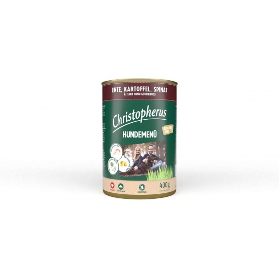 Christopherus Dog Menu with Wild Boar, Sweet Potato, Cranberry, Complete Food for Adult Dogs, Wet Food, 6 x 400 g Christopherus Dog Menu with Wild Boar, Sweet Potato, Cranberry, Complete Food for Adult Dogs, Wet Food, 6 x 400 g