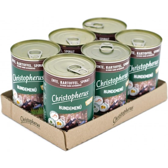 Christopherus Dog Menu with Wild Boar, Sweet Potato, Cranberry, Complete Food for Adult Dogs, Wet Food, 6 x 400 g Christopherus Dog Menu with Wild Boar, Sweet Potato, Cranberry, Complete Food for Adult Dogs, Wet Food, 6 x 400 g