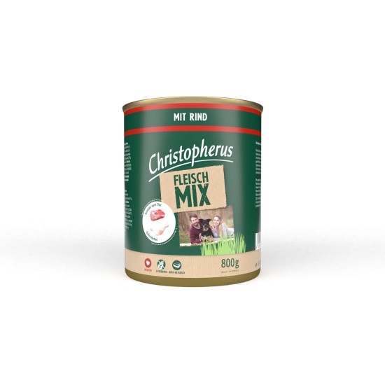 Christopherus Meat Mix with Turkey, Complete Food for Dogs, Wet Food, 6 x 800 g Christopherus Meat Mix with Turkey, Complete Food for Dogs, Wet Food, 6 x 800 g