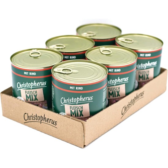 Christopherus Meat Mix with Turkey, Complete Food for Dogs, Wet Food, 6 x 800 g Christopherus Meat Mix with Turkey, Complete Food for Dogs, Wet Food, 6 x 800 g