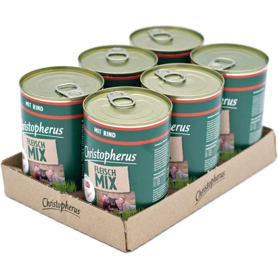 Christopherus Meat Mix with Turkey, Complete Food for Dogs, Wet Food, 6 x 800 g Christopherus Meat Mix with Turkey, Complete Food for Dogs, Wet Food, 6 x 800 g