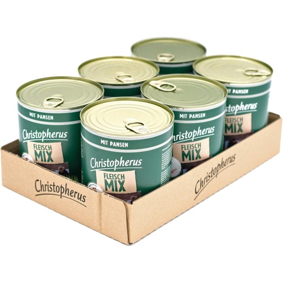 Christopherus Meat Mix with Turkey, Complete Food for Dogs, Wet Food, 6 x 800 g Christopherus Meat Mix with Turkey, Complete Food for Dogs, Wet Food, 6 x 800 g