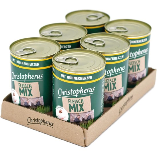 Christopherus Meat Mix with Turkey, Complete Food for Dogs, Wet Food, 6 x 800 g Christopherus Meat Mix with Turkey, Complete Food for Dogs, Wet Food, 6 x 800 g