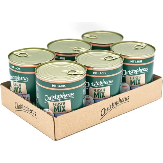 Christopherus Meat Mix with Turkey, Complete Food for Dogs, Wet Food, 6 x 800 g Christopherus Meat Mix with Turkey, Complete Food for Dogs, Wet Food, 6 x 800 g