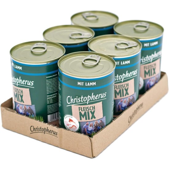 Christopherus Meat Mix with Turkey, Complete Food for Dogs, Wet Food, 6 x 800 g Christopherus Meat Mix with Turkey, Complete Food for Dogs, Wet Food, 6 x 800 g