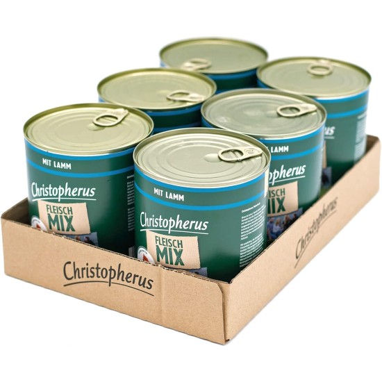 Christopherus Meat Mix with Turkey, Complete Food for Dogs, Wet Food, 6 x 800 g Christopherus Meat Mix with Turkey, Complete Food for Dogs, Wet Food, 6 x 800 g