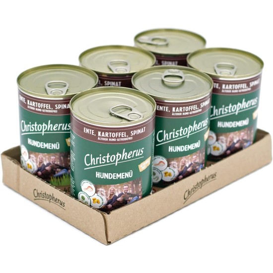 Christopherus Senior Dog Menu with Duck, Potato, Spinach, Complete Food for Older Dogs, Wet Food, 6 x 400 g Christopherus Senior Dog Menu with Duck, Potato, Spinach, Complete Food for Older Dogs, Wet Food, 6 x 400 g