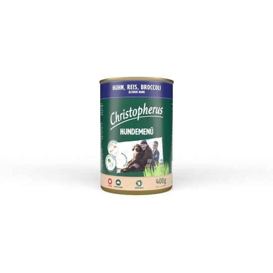 Christopherus Senior Dog Menu with Duck, Potato, Spinach, Complete Food for Older Dogs, Wet Food, 6 x 400 g Christopherus Senior Dog Menu with Duck, Potato, Spinach, Complete Food for Older Dogs, Wet Food, 6 x 400 g