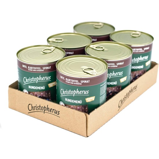 Christopherus Senior Dog Menu with Duck, Potato, Spinach, Complete Food for Older Dogs, Wet Food, 6 x 400 g Christopherus Senior Dog Menu with Duck, Potato, Spinach, Complete Food for Older Dogs, Wet Food, 6 x 400 g