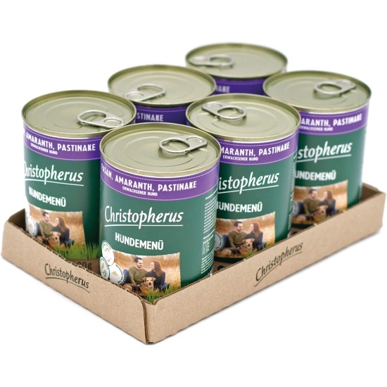 Christopherus Senior Dog Menu with Duck, Potato, Spinach, Complete Food for Older Dogs, Wet Food, 6 x 400 g Christopherus Senior Dog Menu with Duck, Potato, Spinach, Complete Food for Older Dogs, Wet Food, 6 x 400 g