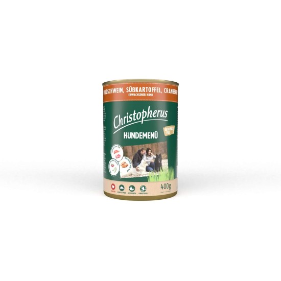 Christopherus Senior Dog Menu with Duck, Potato, Spinach, Complete Food for Older Dogs, Wet Food, 6 x 400 g Christopherus Senior Dog Menu with Duck, Potato, Spinach, Complete Food for Older Dogs, Wet Food, 6 x 400 g