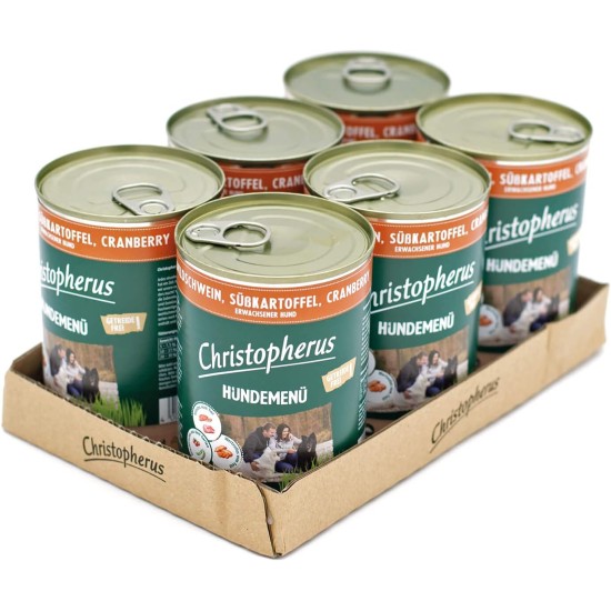Christopherus Senior Dog Menu with Duck, Potato, Spinach, Complete Food for Older Dogs, Wet Food, 6 x 400 g Christopherus Senior Dog Menu with Duck, Potato, Spinach, Complete Food for Older Dogs, Wet Food, 6 x 400 g