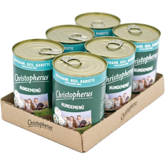 Christopherus Senior Dog Menu with Duck, Potato, Spinach, Complete Food for Older Dogs, Wet Food, 6 x 400 g Christopherus Senior Dog Menu with Duck, Potato, Spinach, Complete Food for Older Dogs, Wet Food, 6 x 400 g