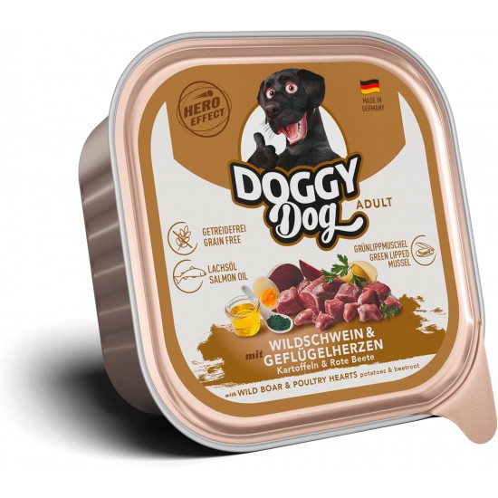 DOGGY Dog Paté Chicken Sensitive, 6 x 800 g, Wet Food for Dogs, Grain-Free Dog Food with Salmon Oil and Green-Lipped Mussel, Particularly Well Tolerated Complete Food, Made in Germany DOGGY Dog Paté Chicken Sensitive, 6 x 800 g, Wet Food for Dogs, Grain-Free Dog Food with Salmon Oil and Green-Lipped Mussel, Particularly Well Tolerated Complete Food, Made in Germany