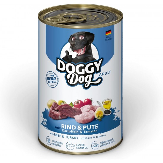 DOGGY Dog Paté Chicken Sensitive, 6 x 800 g, Wet Food for Dogs, Grain-Free Dog Food with Salmon Oil and Green-Lipped Mussel, Particularly Well Tolerated Complete Food, Made in Germany DOGGY Dog Paté Chicken Sensitive, 6 x 800 g, Wet Food for Dogs, Grain-Free Dog Food with Salmon Oil and Green-Lipped Mussel, Particularly Well Tolerated Complete Food, Made in Germany