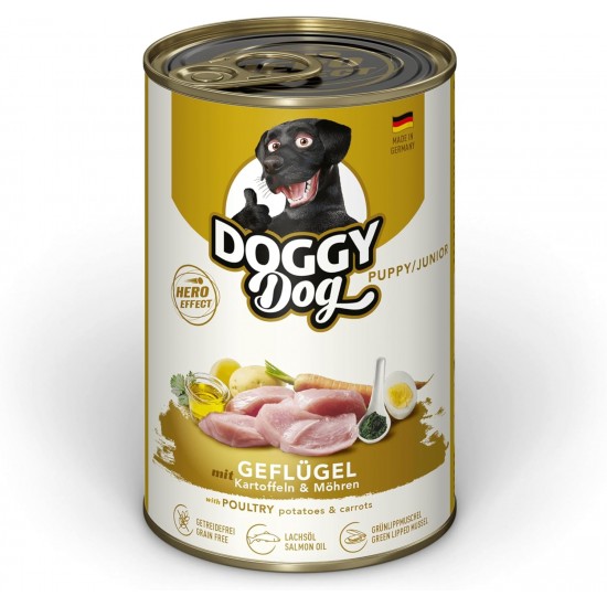 DOGGY Dog Paté Chicken Sensitive, 6 x 800 g, Wet Food for Dogs, Grain-Free Dog Food with Salmon Oil and Green-Lipped Mussel, Particularly Well Tolerated Complete Food, Made in Germany DOGGY Dog Paté Chicken Sensitive, 6 x 800 g, Wet Food for Dogs, Grain-Free Dog Food with Salmon Oil and Green-Lipped Mussel, Particularly Well Tolerated Complete Food, Made in Germany