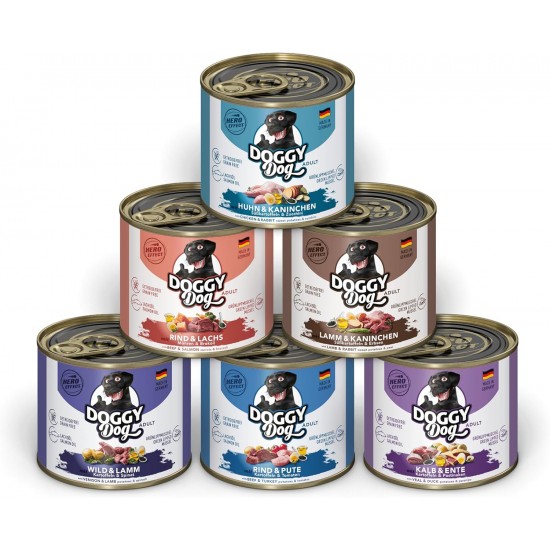 DOGGY Dog Paté Chicken Sensitive, 6 x 800 g, Wet Food for Dogs, Grain-Free Dog Food with Salmon Oil and Green-Lipped Mussel, Particularly Well Tolerated Complete Food, Made in Germany DOGGY Dog Paté Chicken Sensitive, 6 x 800 g, Wet Food for Dogs, Grain-Free Dog Food with Salmon Oil and Green-Lipped Mussel, Particularly Well Tolerated Complete Food, Made in Germany