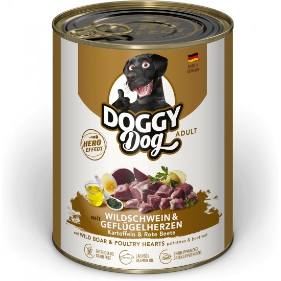 DOGGY Dog Paté Chicken Sensitive, 6 x 800 g, Wet Food for Dogs, Grain-Free Dog Food with Salmon Oil and Green-Lipped Mussel, Particularly Well Tolerated Complete Food, Made in Germany DOGGY Dog Paté Chicken Sensitive, 6 x 800 g, Wet Food for Dogs, Grain-Free Dog Food with Salmon Oil and Green-Lipped Mussel, Particularly Well Tolerated Complete Food, Made in Germany