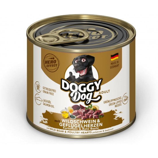 DOGGY Dog Paté Chicken Sensitive, 6 x 800 g, Wet Food for Dogs, Grain-Free Dog Food with Salmon Oil and Green-Lipped Mussel, Particularly Well Tolerated Complete Food, Made in Germany DOGGY Dog Paté Chicken Sensitive, 6 x 800 g, Wet Food for Dogs, Grain-Free Dog Food with Salmon Oil and Green-Lipped Mussel, Particularly Well Tolerated Complete Food, Made in Germany