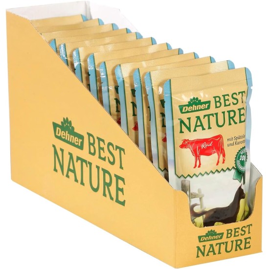 Dehner Best Nature Adult Dog Food, Beef and Spaetzle with Carrots, in Bag, 12 x 150 g (1.8 kg) Dehner Best Nature Adult Dog Food, Beef and Spaetzle with Carrots, in Bag, 12 x 150 g (1.8 kg)