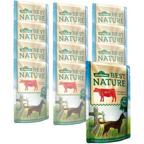 Dehner Best Nature Adult Dog Food, Beef and Spaetzle with Carrots, in Bag, 12 x 150 g (1.8 kg) Dehner Best Nature Adult Dog Food, Beef and Spaetzle with Carrots, in Bag, 12 x 150 g (1.8 kg)