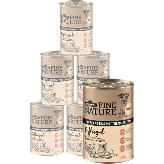Dehner Fine Nature Dog Food, Food Grade Wet Food for Adult Dogs, Beef, 6 x 400 g Tin (2.4 kg) Dehner Fine Nature Dog Food, Food Grade Wet Food for Adult Dogs, Beef, 6 x 400 g Tin (2.4 kg)