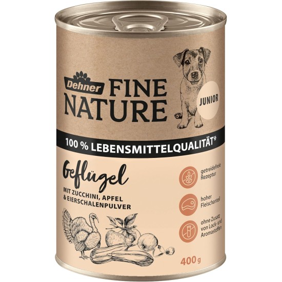 Dehner Fine Nature Dog Food, Food Grade Wet Food for Adult Dogs, Beef, 6 x 400 g Tin (2.4 kg) Dehner Fine Nature Dog Food, Food Grade Wet Food for Adult Dogs, Beef, 6 x 400 g Tin (2.4 kg)
