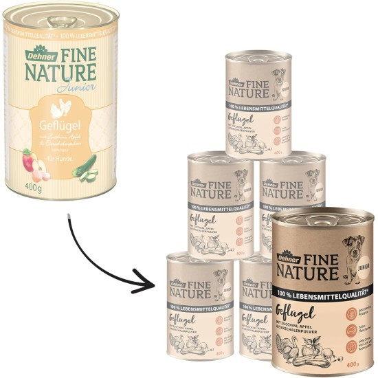 Dehner Fine Nature Dog Food, Food Grade Wet Food for Adult Dogs, Beef, 6 x 400 g Tin (2.4 kg) Dehner Fine Nature Dog Food, Food Grade Wet Food for Adult Dogs, Beef, 6 x 400 g Tin (2.4 kg)