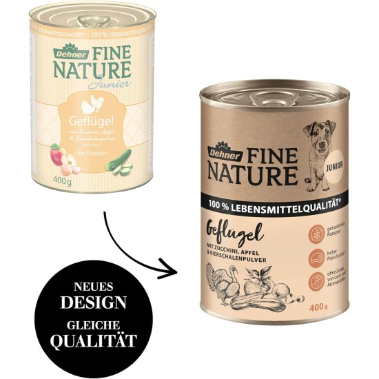 Dehner Fine Nature Dog Food, Food Grade Wet Food for Adult Dogs, Beef, 6 x 400 g Tin (2.4 kg) Dehner Fine Nature Dog Food, Food Grade Wet Food for Adult Dogs, Beef, 6 x 400 g Tin (2.4 kg)