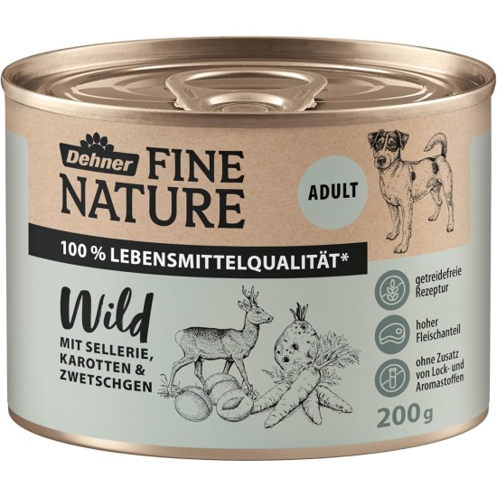 Dehner Fine Nature Dog Food, Food Grade Wet Food for Adult Dogs, Beef, 6 x 400 g Tin (2.4 kg) Dehner Fine Nature Dog Food, Food Grade Wet Food for Adult Dogs, Beef, 6 x 400 g Tin (2.4 kg)
