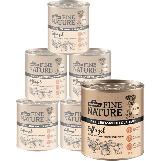 Dehner Fine Nature Dog Food, Food Grade Wet Food for Adult Dogs, Beef, 6 x 400 g Tin (2.4 kg) Dehner Fine Nature Dog Food, Food Grade Wet Food for Adult Dogs, Beef, 6 x 400 g Tin (2.4 kg)
