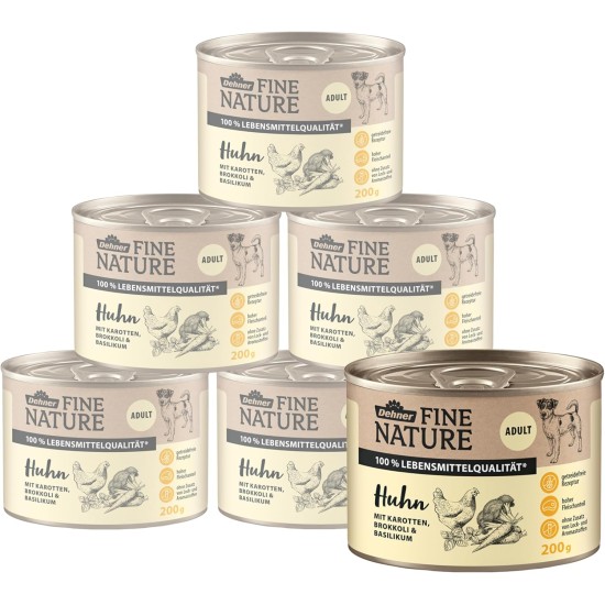 Dehner Fine Nature Dog Food, Food Grade Wet Food for Adult Dogs, Beef, 6 x 400 g Tin (2.4 kg) Dehner Fine Nature Dog Food, Food Grade Wet Food for Adult Dogs, Beef, 6 x 400 g Tin (2.4 kg)