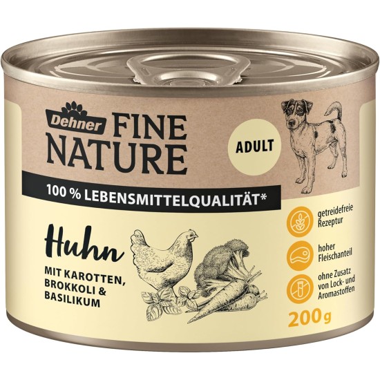Dehner Fine Nature Dog Food, Food Grade Wet Food for Adult Dogs, Beef, 6 x 400 g Tin (2.4 kg) Dehner Fine Nature Dog Food, Food Grade Wet Food for Adult Dogs, Beef, 6 x 400 g Tin (2.4 kg)