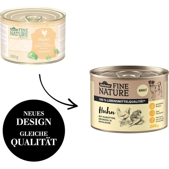 Dehner Fine Nature Dog Food, Food Grade Wet Food for Adult Dogs, Beef, 6 x 400 g Tin (2.4 kg) Dehner Fine Nature Dog Food, Food Grade Wet Food for Adult Dogs, Beef, 6 x 400 g Tin (2.4 kg)