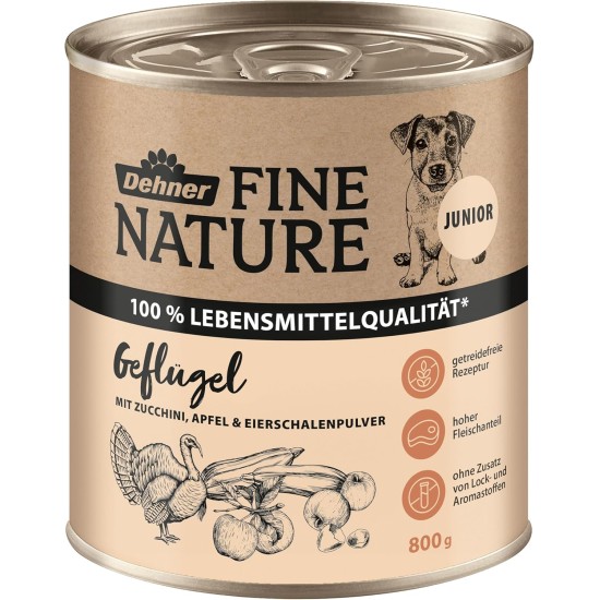 Dehner Fine Nature Dog Food, Food Grade Wet Food for Adult Dogs, Beef, 6 x 400 g Tin (2.4 kg) Dehner Fine Nature Dog Food, Food Grade Wet Food for Adult Dogs, Beef, 6 x 400 g Tin (2.4 kg)