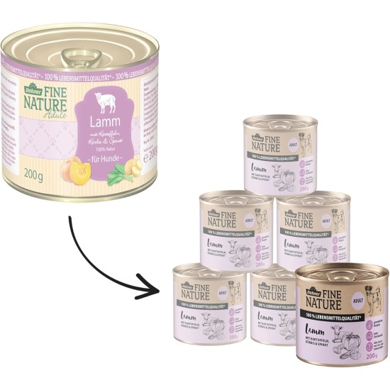 Dehner Fine Nature Dog Food, Food Grade Wet Food for Adult Dogs, Beef, 6 x 400 g Tin (2.4 kg) Dehner Fine Nature Dog Food, Food Grade Wet Food for Adult Dogs, Beef, 6 x 400 g Tin (2.4 kg)