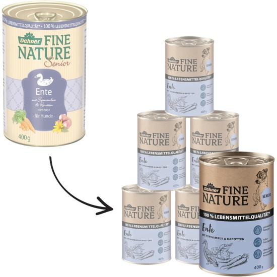 Dehner Fine Nature Dog Food, Food Grade Wet Food for Adult Dogs, Beef, 6 x 400 g Tin (2.4 kg) Dehner Fine Nature Dog Food, Food Grade Wet Food for Adult Dogs, Beef, 6 x 400 g Tin (2.4 kg)